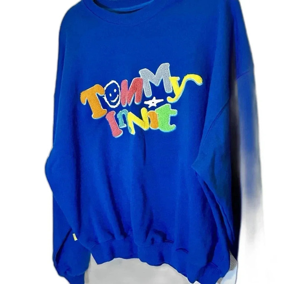 Tommyinnit Sweatshirt Mens  Large Blue Logo Limited Edition Casual Pullover - Picture 3 of 13